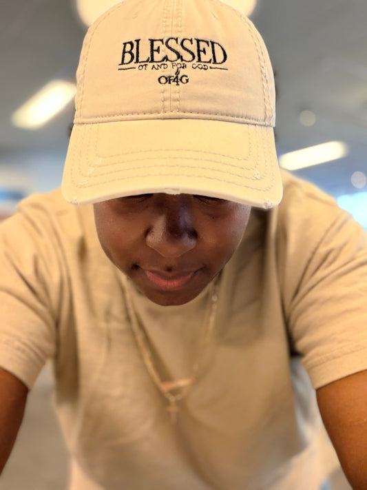 Blessed Distressed Hat (Embroidery)