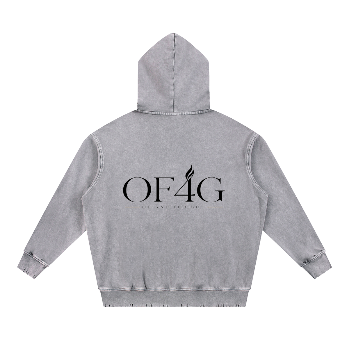 Snow Wash Hand-Frayed Heavyweight  Hoodie